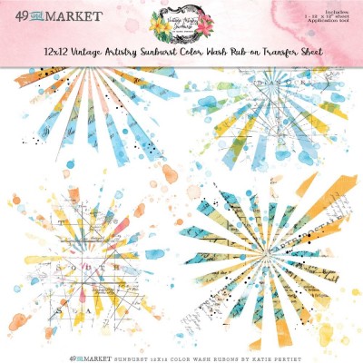 49 & Market - Rub-Ons de la collection Sunburst «Color Wash» 12 x 12