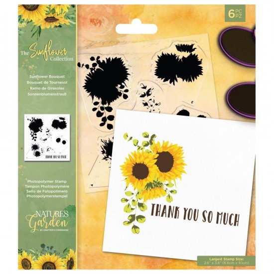 Crafter's Companion- Estampes «Sunflower Bouquet» 6 pièces