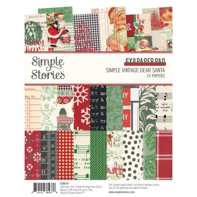 Simple Stories - Ensemble de papier «Simple Vintage Dear Santa» 6 "X 8" recto-verso 24 feuilles / Pqt 