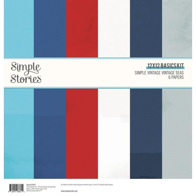 Simple Stories - Ensemble de papier «Vintage Seas» 12 "X12" recto-verso 6 feuilles / Pqt 