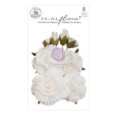 Prima Flowers - Collection Mulberry PaperSharon Ziv «Lily White» 8 pièces