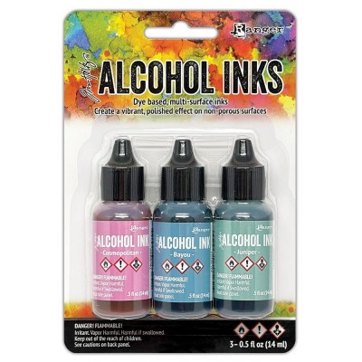 Tim Holtz - Ensemble «Alcohol Inks»  couleur Cosmopolitan / Bayou / Juniper