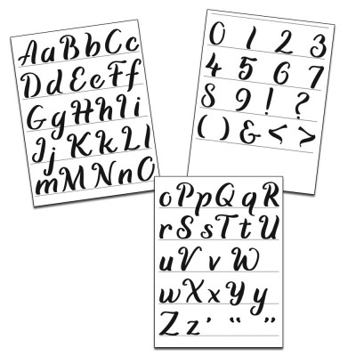 TCW - Stencil modèle " Calligraphy Alphabet" 8  1/2" X 11"