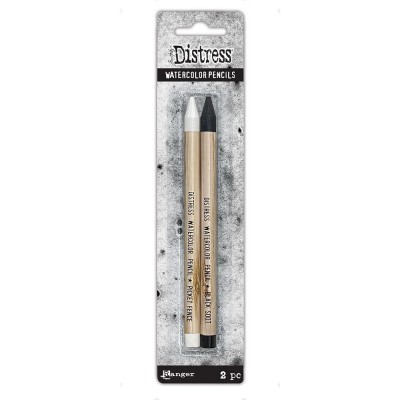  Distress - Crayon soluble à l'eau "Watercolor pencil Picket Fence et Black Soot"  1 pièce