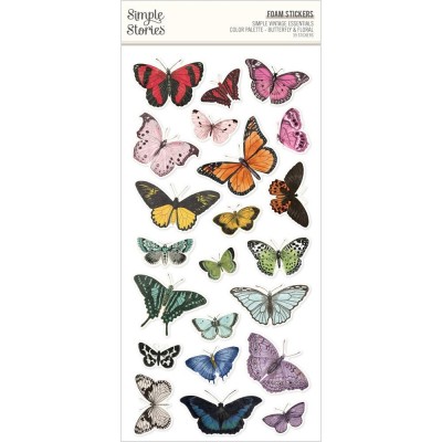 Simple Stories - Phrases collection Simple Vintage Color Palette «Butterfly And Floral» 39 pcs