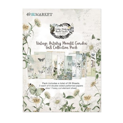 49 & Market - bloc de papier collection Pack Vintage Artistry «Moonlit Garden» 6 X 8" 28 feuilles