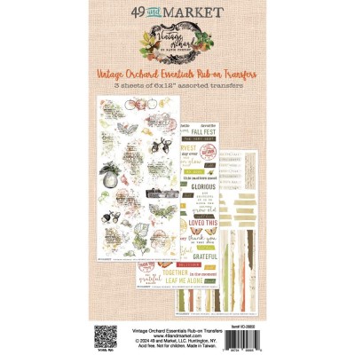 49 & Market - Rub-Ons de la collection  «Vintage Orchard/Essentials» 3 feuilles