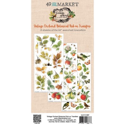 49 & Market - Rub-Ons de la collection  «Vintage Orchard/Botanical» 3 feuilles