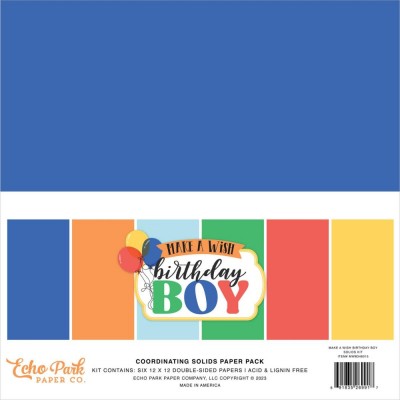 Echo Park - Bloc de  papier  «Make A Wish Birthday Boy»  12" X 12"   6 feuilles