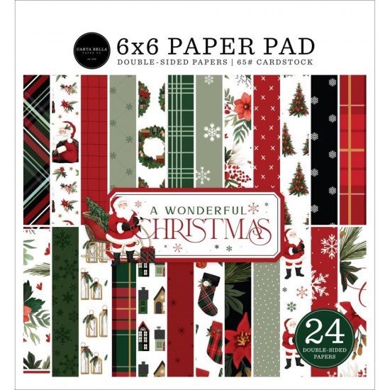 Carta Bella - Bloc de  papier double face «Wonderful Christmas»  6" X 6"   24 feuilles