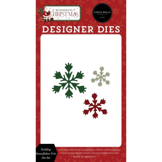  Echo Park - Dies collection A Wonderful Christmas «Holiday Snowflakes Trio» 3 pcs