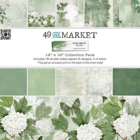  49& Market - bloc de papier collection «Color Swatch Willow» 12 x 12" 10 feuilles