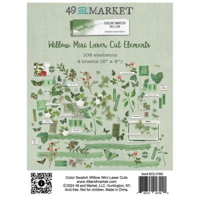 49 & Market - Éphéméras de la collection  «Color Swatch Willow -Mini Elements » 108 pièces