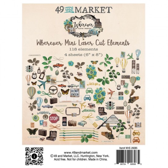 49 & Market - Éphéméras de la collection Wherever «Mini Elements » 118 pièces