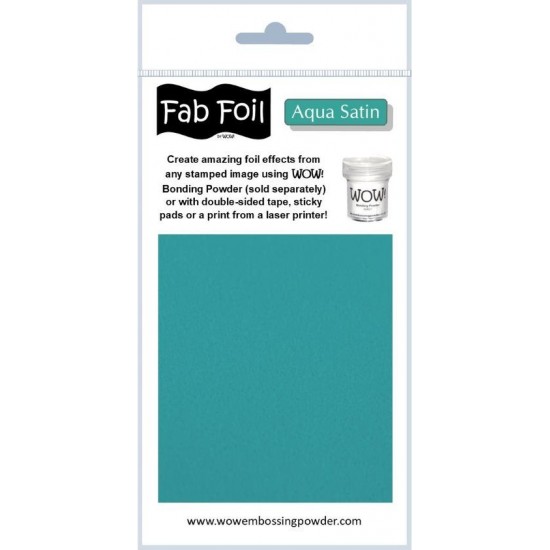 Wow-Fab Foils transfert sheets couleur «Aqua Satin» 