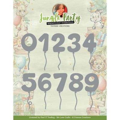 Find It Trading - Dies « Yvonne Creations» modèle  «Jungle Numbers» 10 pcs