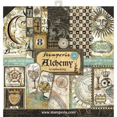 Stamperia - Papier 12" X 12" «Alchemy», 10 feuilles double- face