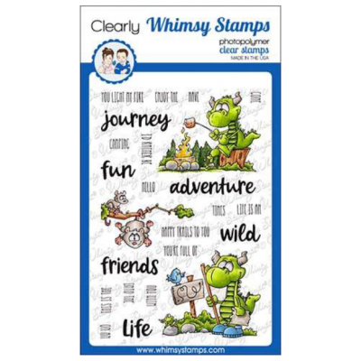 Whimsy Stamps- Estampe «Camping Dragons»  24 estampes