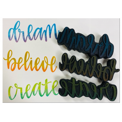 ArtFoamies - Estampes en mousse  «Dream, Believe, Create» 3 pièces