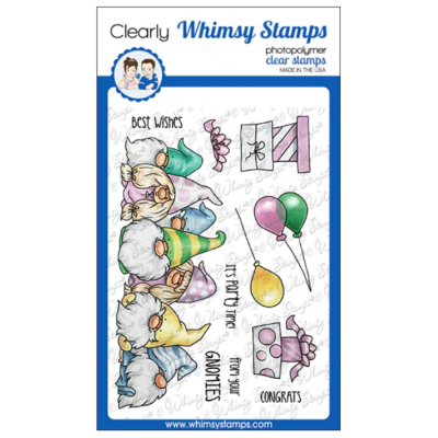 Whimsy Stamps- Estampe «Gnome Party Row» 11 estampes