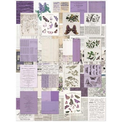 49 & Market - bloc de papier collection «Color Swatch Lavender Collage Sheets» 6 X 8" 40 feuilles