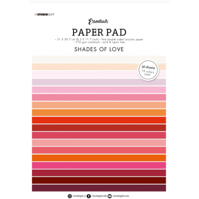 Studio Light- Essentials Paper Pad «Shades Of Love» paquet de papier  8 1/2" X 11"