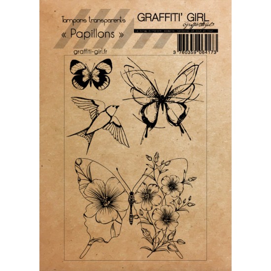 Graffiti Girl - Ensemble Estampes «Papillons» 4 pcs