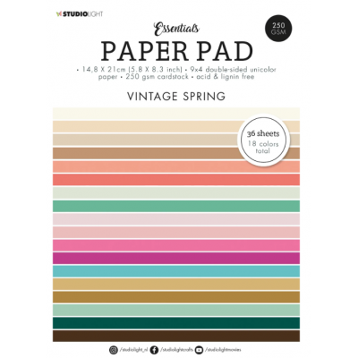 Studio Light- Essentials Paper Pad «Vintage» paquet de papier  6" X 8"